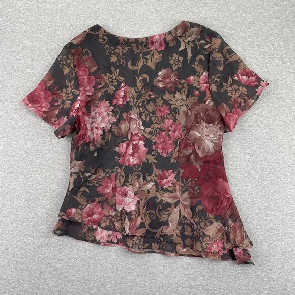 90s VTG Fairy Grunge Whimsigoth 2-pc Maxi Skirt Set 8 Pink Floral Asymmetric - Picture 7 of 16